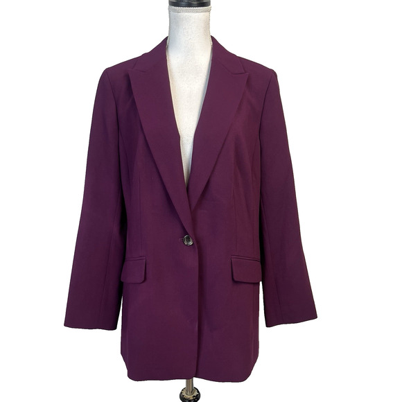 Talbots Blazer Jacket size 16 Mulberry Purple Stretch Career Professional Suit - Picture 1 of 9